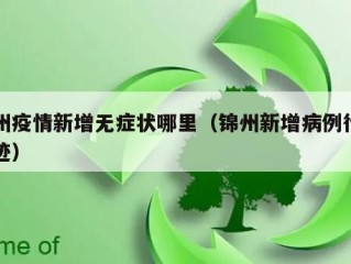 锦州疫情新增无症状哪里（锦州新增病例行动轨迹）